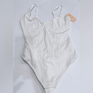 Women's White Shapewear Bodysuit